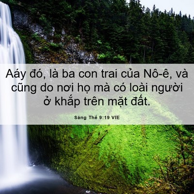 Picture 06 - Sáng Thế 9:19 VIE - Aáy đó, là ba con trai của Nô-ê, và - Bible Verse Picture