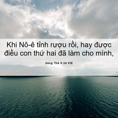 Picture 06 - Sáng Thế 9:24 VIE - Khi Nô-ê tỉnh rượu rồi, hay được - Bible Verse Picture