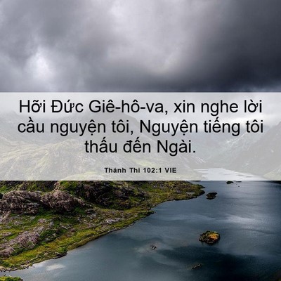 Picture 06 - Thánh Thi 102:1 VIE - Hỡi Đức Giê-hô-va, xin nghe lời cầu - Bible Verse Picture