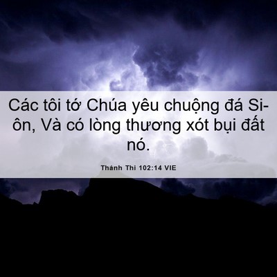 Picture 06 - Thánh Thi 102:14 VIE - Các tôi tớ Chúa yêu chuộng đá Si-ôn, - Bible Verse Picture