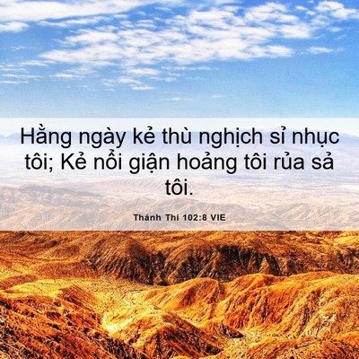 Picture 06 - Thánh Thi 102:8 VIE - Hằng ngày kẻ thù nghịch sỉ nhục tôi; - Bible Verse Picture