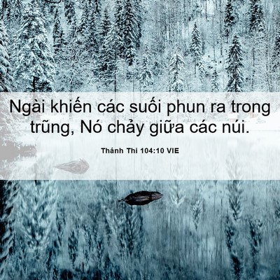 Picture 06 - Thánh Thi 104:10 VIE - Ngài khiến các suối phun ra trong trũng, - Bible Verse Picture