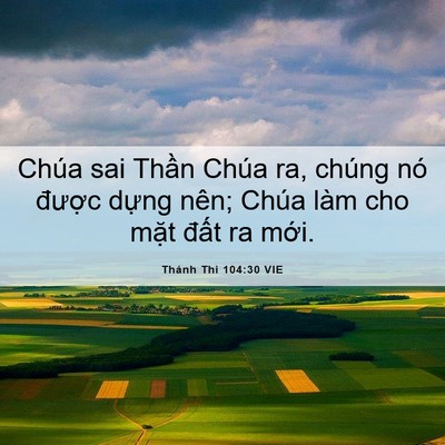 Picture 06 - Thánh Thi 104:30 VIE - Chúa sai Thần Chúa ra, chúng nó được - Bible Verse Picture