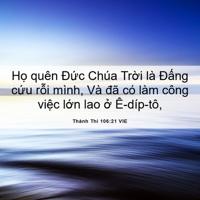 Picture 06 - Thánh Thi 106:21 VIE - Họ quên Đức Chúa Trời là Đấng cứu - Bible Verse Picture