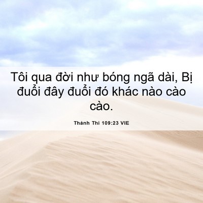 Picture 06 - Thánh Thi 109:23 VIE - Tôi qua đời như bóng ngã dài, Bị - Bible Verse Picture