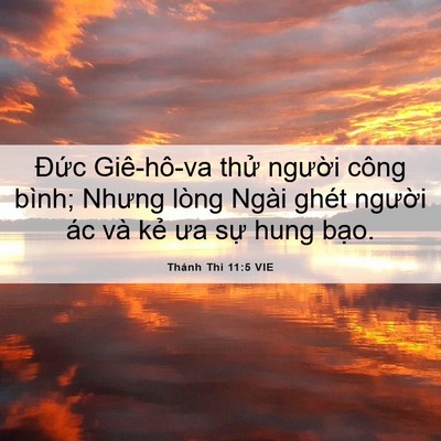 Picture 06 - Thánh Thi 11:5 VIE - Đức Giê-hô-va thử người công bình; - Bible Verse Picture