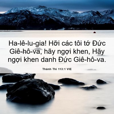 Picture 06 - Thánh Thi 113:1 VIE - Ha-lê-lu-gia! Hỡi các tôi tớ Đức - Bible Verse Picture