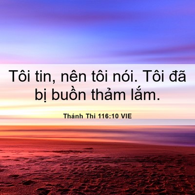 Picture 06 - Thánh Thi 116:10 VIE - Tôi tin, nên tôi nói. Tôi đã bị buồn - Bible Verse Picture