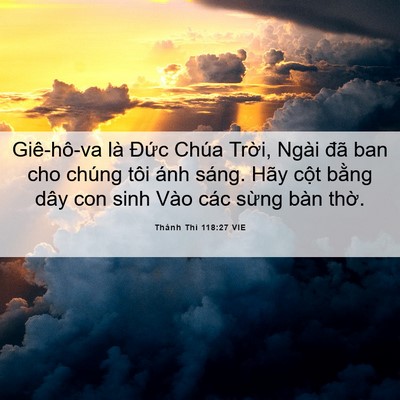Picture 06 - Thánh Thi 118:27 VIE - Giê-hô-va là Đức Chúa Trời, Ngài đã - Bible Verse Picture