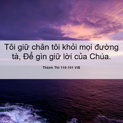 Picture 06 - Thánh Thi 119:101 VIE - Tôi giữ chân tôi khỏi mọi đường tà, - Bible Verse Picture