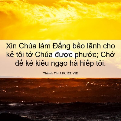Picture 06 - Thánh Thi 119:122 VIE - Xin Chúa làm Đấng bảo lãnh cho kẻ tôi - Bible Verse Picture