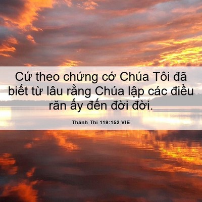 Picture 06 - Thánh Thi 119:152 VIE - Cứ theo chứng cớ Chúa Tôi đã biết - Bible Verse Picture