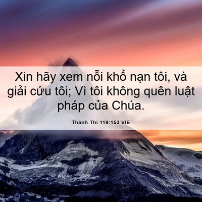 Picture 06 - Thánh Thi 119:153 VIE - Xin hãy xem nỗi khổ nạn tôi, và giải - Bible Verse Picture