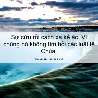 Picture 06 - Thánh Thi 119:155 VIE - Sự cứu rỗi cách xa kẻ ác, Vì chúng - Bible Verse Picture