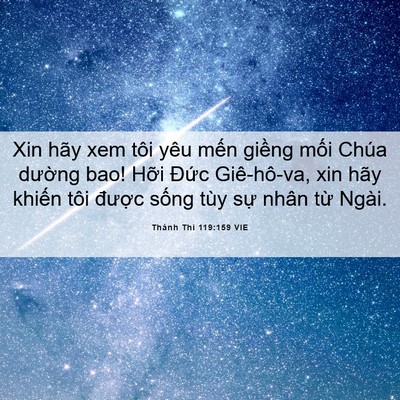 Picture 06 - Thánh Thi 119:159 VIE - Xin hãy xem tôi yêu mến giềng mối Chúa - Bible Verse Picture