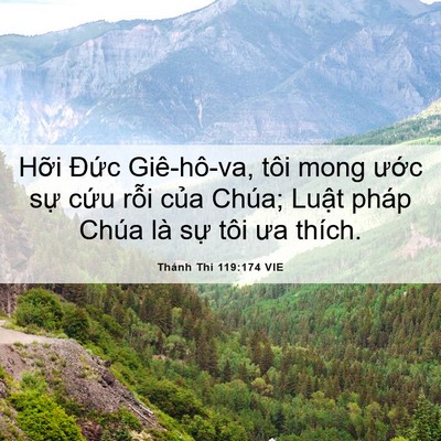 Picture 06 - Thánh Thi 119:174 VIE - Hỡi Đức Giê-hô-va, tôi mong ước sự - Bible Verse Picture