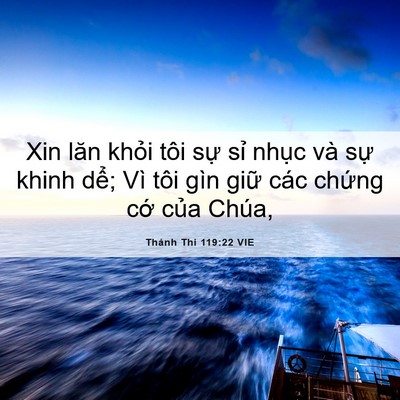 Picture 06 - Thánh Thi 119:22 VIE - Xin lăn khỏi tôi sự sỉ nhục và sự - Bible Verse Picture