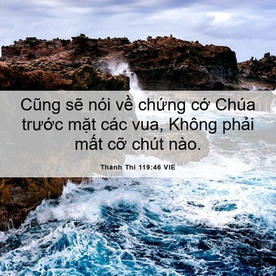 Picture 06 - Thánh Thi 119:46 VIE - Cũng sẽ nói về chứng cớ Chúa trước - Bible Verse Picture