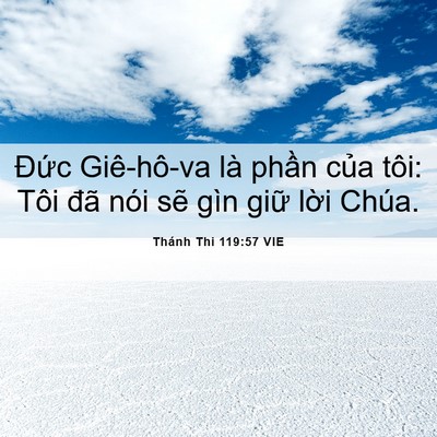 Picture 06 - Thánh Thi 119:57 VIE - Đức Giê-hô-va là phần của tôi: Tôi - Bible Verse Picture