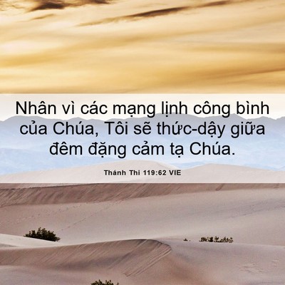 Picture 06 - Thánh Thi 119:62 VIE - Nhân vì các mạng lịnh công bình của - Bible Verse Picture