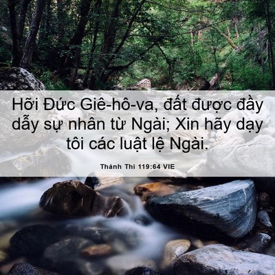 Picture 06 - Thánh Thi 119:64 VIE - Hỡi Đức Giê-hô-va, đất được đầy - Bible Verse Picture