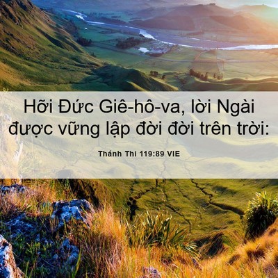 Picture 06 - Thánh Thi 119:89 VIE - Hỡi Đức Giê-hô-va, lời Ngài được - Bible Verse Picture