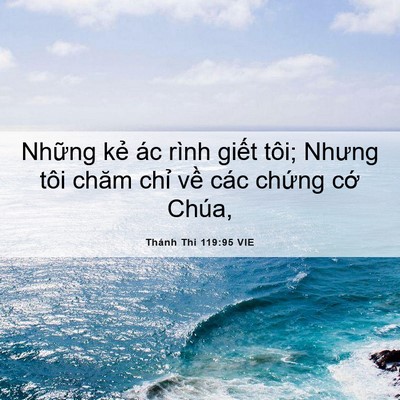 Picture 06 - Thánh Thi 119:95 VIE - Những kẻ ác rình giết tôi; Nhưng tôi - Bible Verse Picture