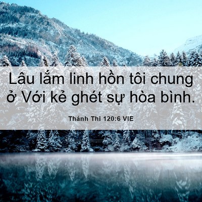 Picture 06 - Thánh Thi 120:6 VIE - Lâu lắm linh hồn tôi chung ở Với kẻ - Bible Verse Picture