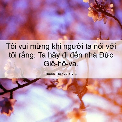 Picture 06 - Thánh Thi 122:1 VIE - Tôi vui mừng khi người ta nói với tôi - Bible Verse Picture