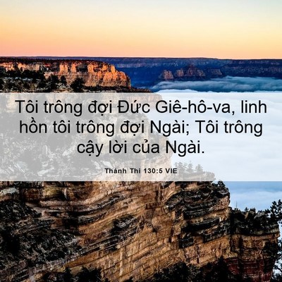 Picture 06 - Thánh Thi 130:5 VIE - Tôi trông đợi Đức Giê-hô-va, linh hồn - Bible Verse Picture