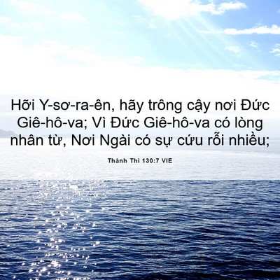 Picture 06 - Thánh Thi 130:7 VIE - Hỡi Y-sơ-ra-ên, hãy trông cậy nơi Đức - Bible Verse Picture