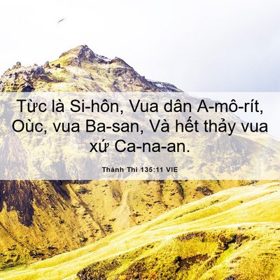 Picture 06 - Thánh Thi 135:11 VIE - Từc là Si-hôn, Vua dân A-mô-rít, Oùc, vua - Bible Verse Picture