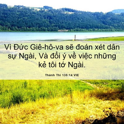 Picture 06 - Thánh Thi 135:14 VIE - Vì Đức Giê-hô-va sẽ đoán xét dân sự - Bible Verse Picture