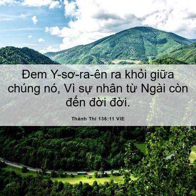 Picture 06 - Thánh Thi 136:11 VIE - Đem Y-sơ-ra-ên ra khỏi giữa chúng nó, - Bible Verse Picture