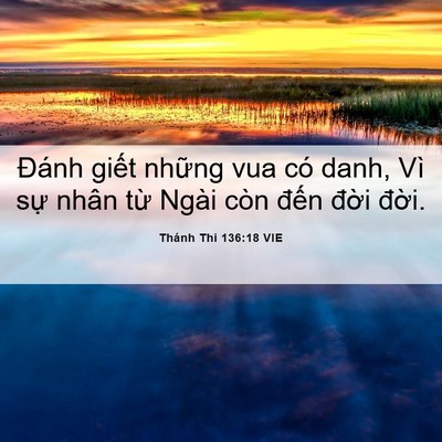 Picture 06 - Thánh Thi 136:18 VIE - Đánh giết những vua có danh, Vì sự - Bible Verse Picture
