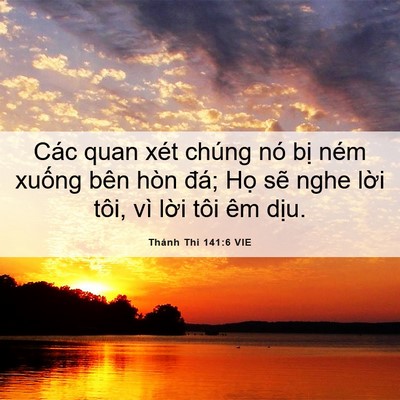 Picture 06 - Thánh Thi 141:6 VIE - Các quan xét chúng nó bị ném xuống bên - Bible Verse Picture