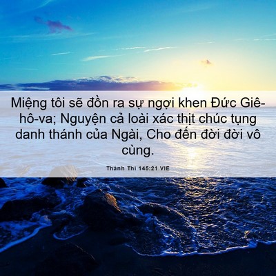 Picture 06 - Thánh Thi 145:21 VIE - Miệng tôi sẽ đồn ra sự ngợi khen - Bible Verse Picture