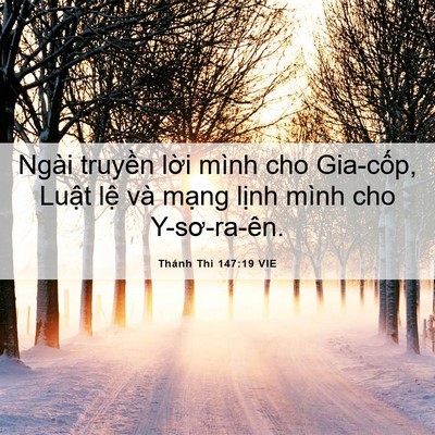 Picture 06 - Thánh Thi 147:19 VIE - Ngài truyền lời mình cho Gia-cốp, Luật - Bible Verse Picture