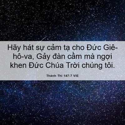 Picture 06 - Thánh Thi 147:7 VIE - Hãy hát sự cảm tạ cho Đức Giê-hô-va, - Bible Verse Picture