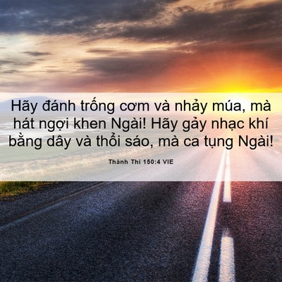 Picture 06 - Thánh Thi 150:4 VIE - Hãy đánh trống cơm và nhảy múa, mà - Bible Verse Picture