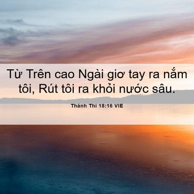 Picture 06 - Thánh Thi 18:16 VIE - Từ Trên cao Ngài giơ tay ra nắm tôi, Rút - Bible Verse Picture