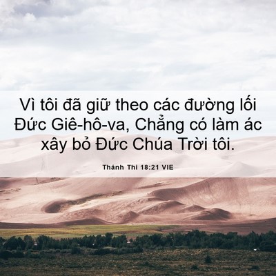 Picture 06 - Thánh Thi 18:21 VIE - Vì tôi đã giữ theo các đường lối - Bible Verse Picture