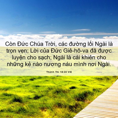 Picture 06 - Thánh Thi 18:30 VIE - Còn Đức Chúa Trời, các đường lối - Bible Verse Picture