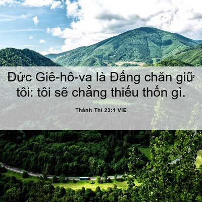 Picture 06 - Thánh Thi 23:1 VIE - Đức Giê-hô-va là Đấng chăn giữ tôi: - Bible Verse Picture