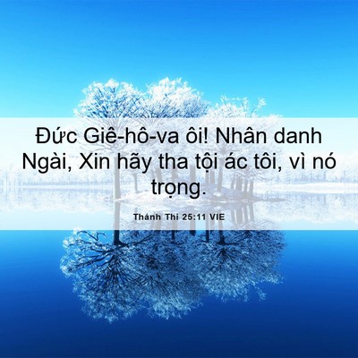 Picture 06 - Thánh Thi 25:11 VIE - Đức Giê-hô-va ôi! Nhân danh Ngài, Xin - Bible Verse Picture