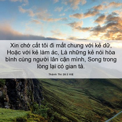Picture 06 - Thánh Thi 28:3 VIE - Xin chớ cất tôi đi mất chung với kẻ - Bible Verse Picture