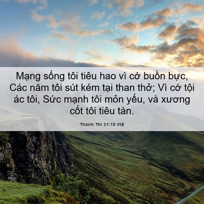 Picture 06 - Thánh Thi 31:10 VIE - Mạng sống tôi tiêu hao vì cớ buồn - Bible Verse Picture