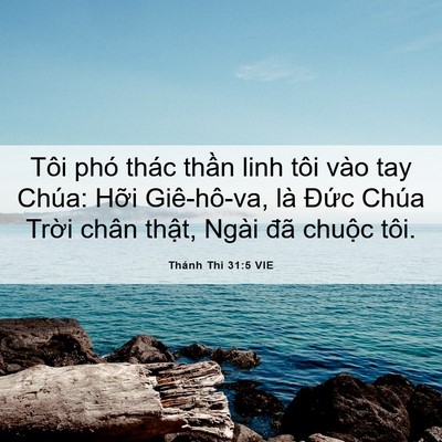 Picture 06 - Thánh Thi 31:5 VIE - Tôi phó thác thần linh tôi vào tay Chúa: - Bible Verse Picture