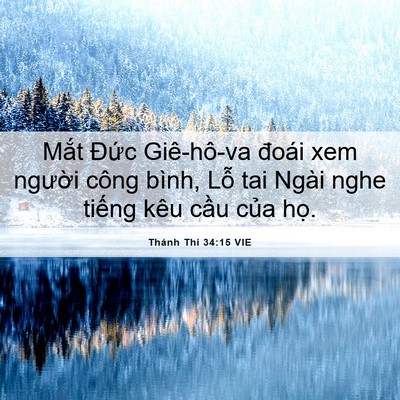 Picture 06 - Thánh Thi 34:15 VIE - Mắt Đức Giê-hô-va đoái xem người - Bible Verse Picture