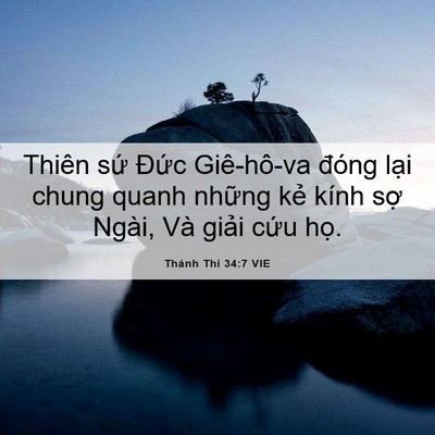 Picture 06 - Thánh Thi 34:7 VIE - Thiên sứ Đức Giê-hô-va đóng lại chung - Bible Verse Picture